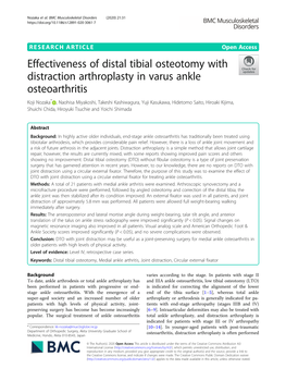 Effectiveness of Distal Tibial Osteotomy