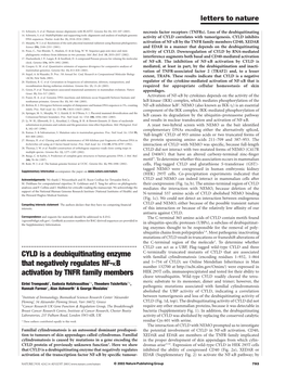 CYLD Is a Deubiquitinating Enzyme That Negatively Regulates NF-Kb