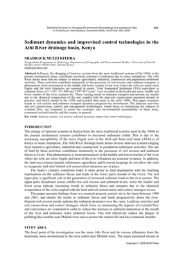 Sediment Dynamics and Improvised Control Technologies in the Athi River Drainage Basin, Kenya