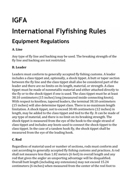 IGFA International Flyfishing Rules