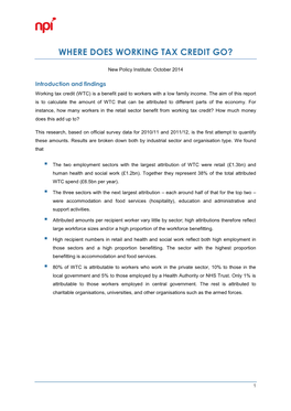 Where Does Working Tax Credit Go?
