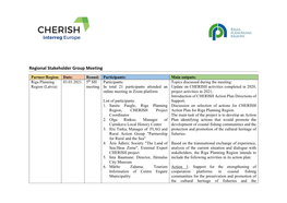 Regional Stakeholder Group Meeting