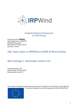 Yearly Report on IRPWIND and EERA JP Wind Activities Work Package 2