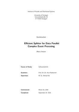 Efficient Splitter for Data Parallel Complex Event Procesing