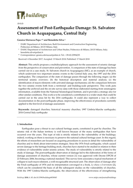 Assessment of Post-Earthquake Damage: St