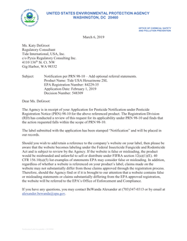 US EPA, Pesticide Product Label, TIDE USA HEXAZINONE 2SL,03/06