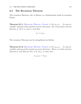 6.5 the Recursion Theorem