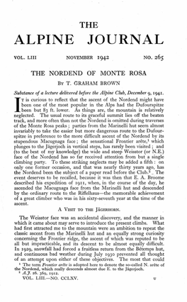 THE NORDEND of MONTE ROSA. T. Graham Brown