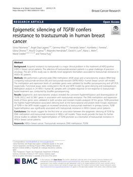 Epigenetic Silencing of TGFBI Confers Resistance to Trastuzumab in Human Breast Cancer