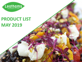 Product List May 2019 Poultry, Meat & Fish