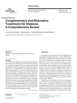 Complementary and Alternative Treatments for Alopecia: a Comprehensive Review