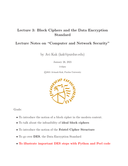 Block Ciphers and the Data Encryption Standard