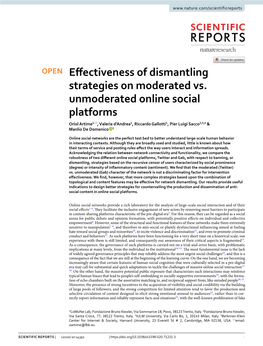 Effectiveness of Dismantling Strategies on Moderated Vs. Unmoderated