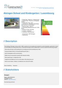 Alzingen School and Kindergarten / Luxembourg