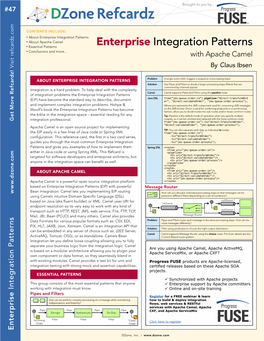 Enterprise Integration Patterns N About Apache Camel N Essential Patterns Enterprise Integration Patterns N Conclusions and More