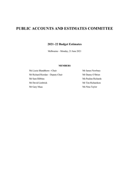 Public Accounts and Estimates Committee