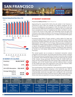 SAN FRANCISCO 2Nd Quarter 2014 Office Market Report