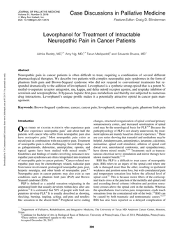 Case Discussions in Palliative Medicine Levorphanol For