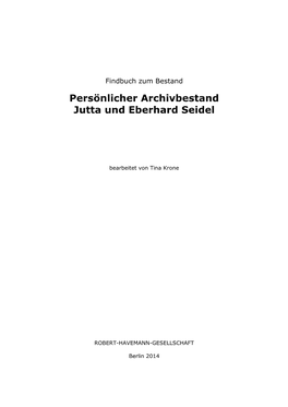 Findbuch Zum Bestand