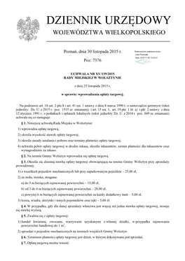 Uchwała Nr XV/139/2015 Z Dnia 25 Listopada 2015 R