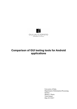 Comparison of GUI Testing Tools for Android Applications