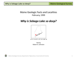 Geologic Site of the Month: Why Is Sebago Lake So Deep?