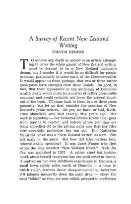 A Survey of Recent New Zealand Writing TREVOR REEVES