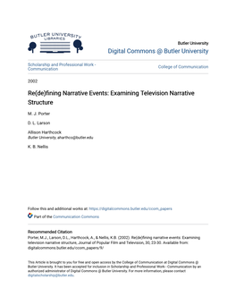 Examining Television Narrative Structure