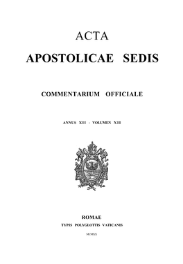 Acta Apostolicae Sedis