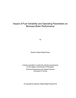 Impact of Fuel Variability and Operating Parameters on Biomass Boiler Performance