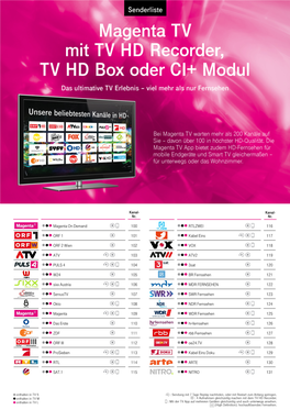 Öffnet in Neuem Fenster Senderliste Für Magenta TV Mit TV HD Recorder