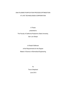 DNA Purification Process Optimization at Life Technologies Corporation