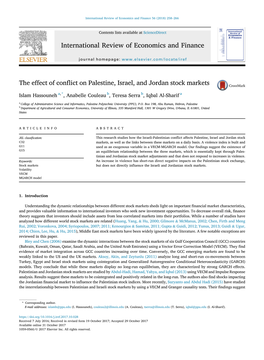 The Effect of Conflict on Palestine, Israel, and Jordan Stock Markets