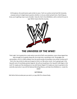 The Universe of the Wwe!