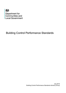 Building Control Performance Standards