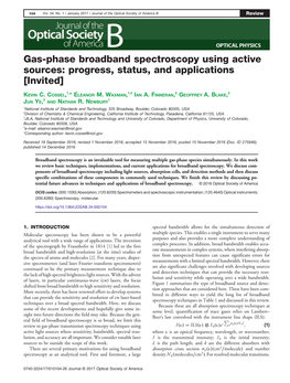 Gas-Phase Broadband Spectroscopy Using Active Sources: Progress, Status, and Applications [Invited]