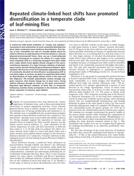 Repeated Climate-Linked Host Shifts Have Promoted Diversification in a Temperate Clade of Leaf-Mining Flies