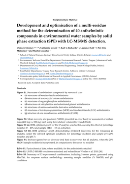 Development and Optimisation of a Multi-Residue Method for The