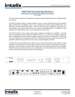 DIGI-P123 Technical Specifications