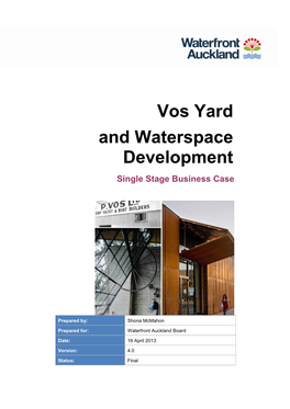 Vos Yard and Waterspace Development Single Stage Business Case