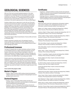 Geological Sciences 1