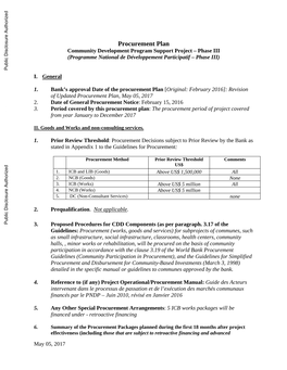 Procurement Plan