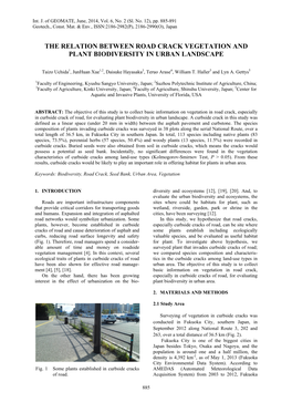 The Relation Between Road Crack Vegetation and Plant Biodiversity in Urban Landscape