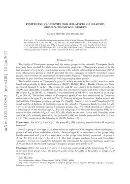 Arxiv:2103.14589V2 [Math.GR] 16 Jun 2021