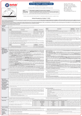 KOTAK EQUITY SAVINGS FUND Building No