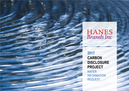 Hanesbrands CDP Water 2017 Report