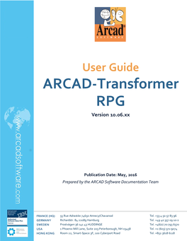 ARCAD-Transformer RPG Version 10.06.Xx