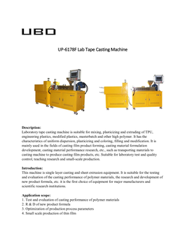 UP-6178F Lab Tape Casting Machine