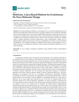A Java-Based Platform for Evolutionary De Novo Molecular Design