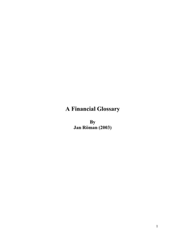 A Financial Glossary